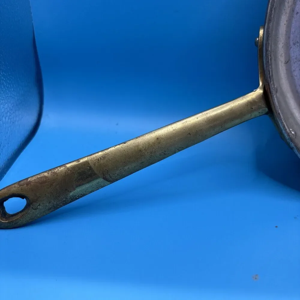 Vintage Copral 8 1/4 “ Copper Skillet Brass Handle Made in Portugal
